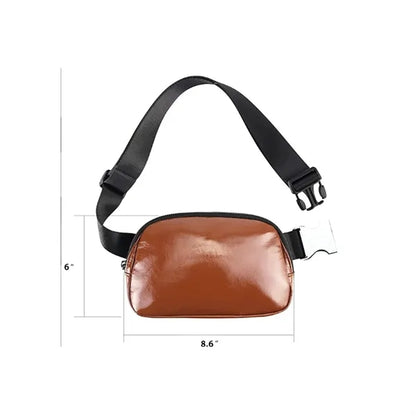 Waterproof Leather Crossbody Fanny Pack w/ Adjustable Strap