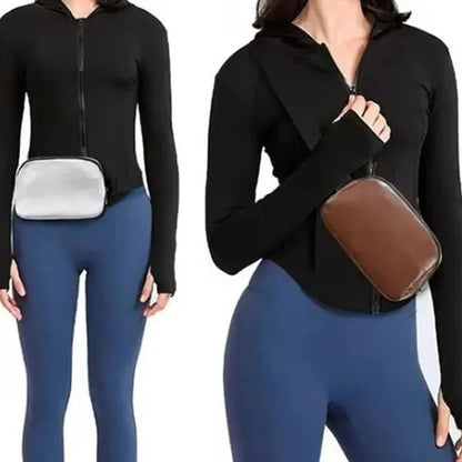 Waterproof Leather Crossbody Fanny Pack w/ Adjustable Strap