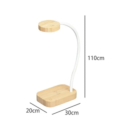 Bamboo Wireless Charging Lamp with LED Light
