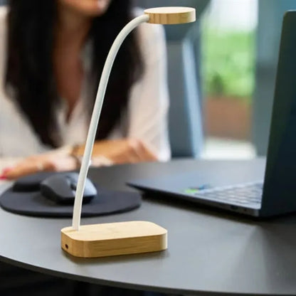 Bamboo Wireless Charging Lamp with LED Light