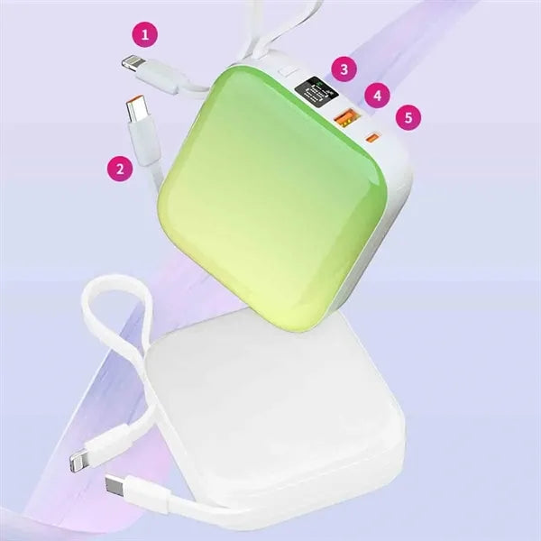 10000mAh Power Bank Bulit In Cable
