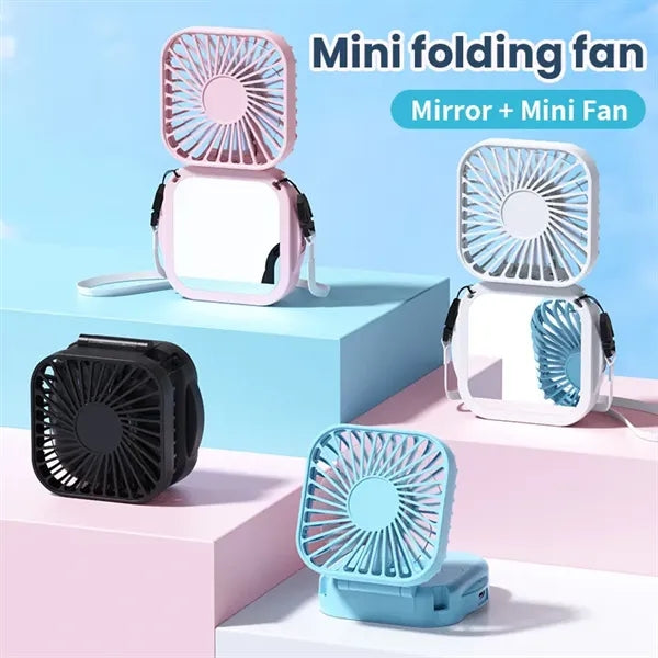 Rechargeable Foldable Mirror Fan