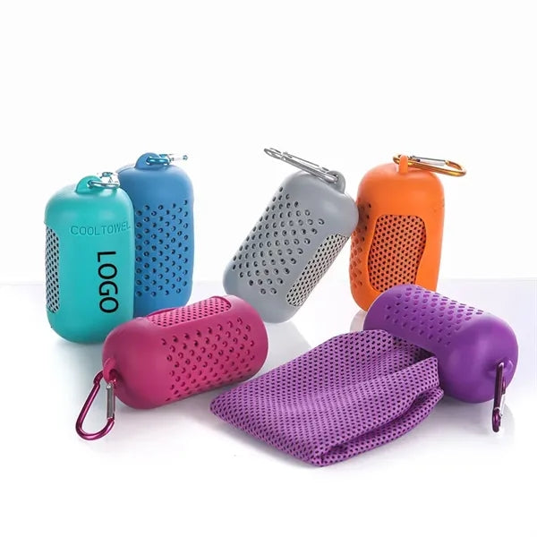 Outdoor Sports Towel with Silicone Cover