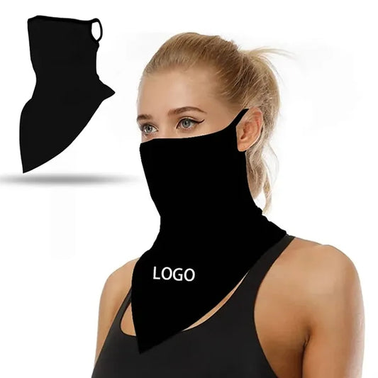 Solid Black Cycling Bandana Neck Gaiter