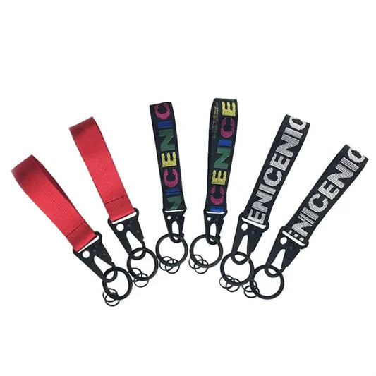 Wristlet Keychain Woven Mark Short Lanyard