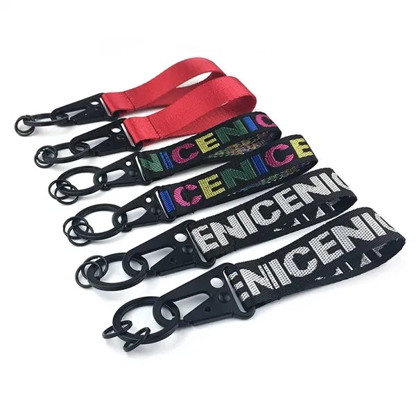 Wristlet Keychain Woven Mark Short Lanyard