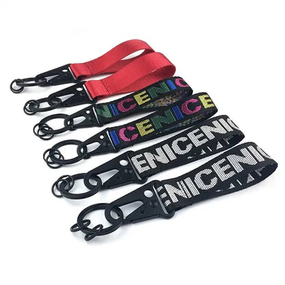 Wristlet Keychain Woven Mark Short Lanyard