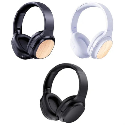 Eco-Friendly Bluetooth 5.1 Headphones with Wood Finish