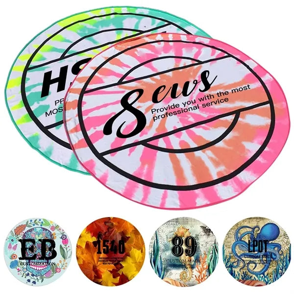 Microfiber Round Beach Towel (  60"D )