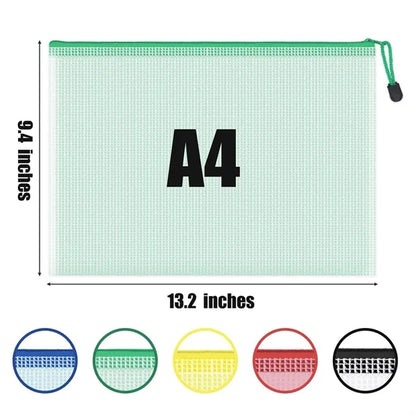 A4 Grid Zipper File Bags
