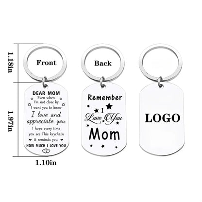 Stainless Steel Family Keychain