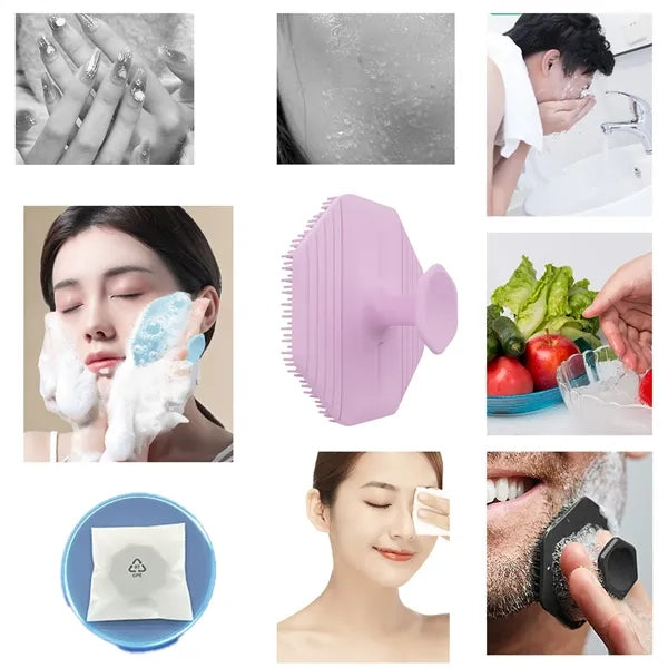 Octagonal Silicone Facial Cleaning Massage Brush