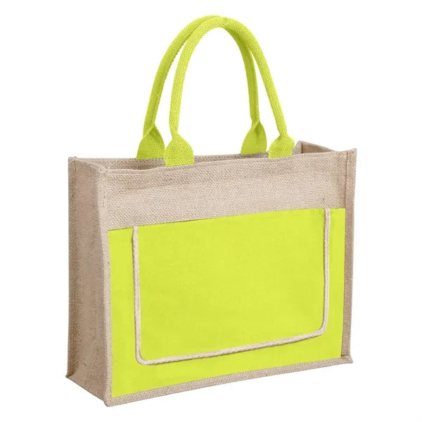Jute Tote Bag ( 7.87 ''Lx 6 ''W x 12.6 ''H )