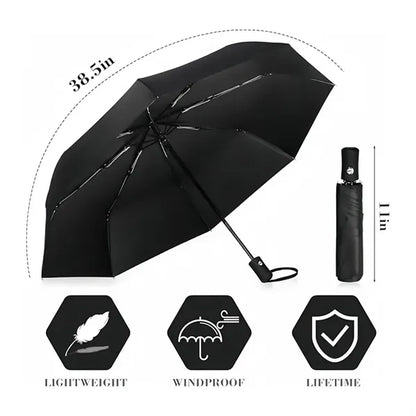 38-Inch Auto-Fold Rain & Sun Umbrella