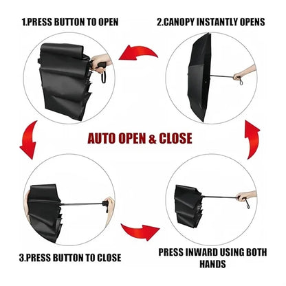 38-Inch Auto-Fold Rain & Sun Umbrella