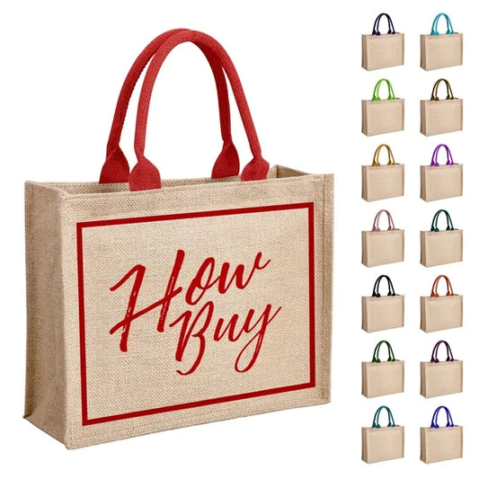 Jute Tote Bag ( 15" W x 11.8" H  x 6" D )
