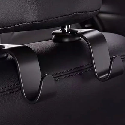 Car Seat Headrest Hook Organizer For Bag Purse Grocery Stora - Black Plastic
