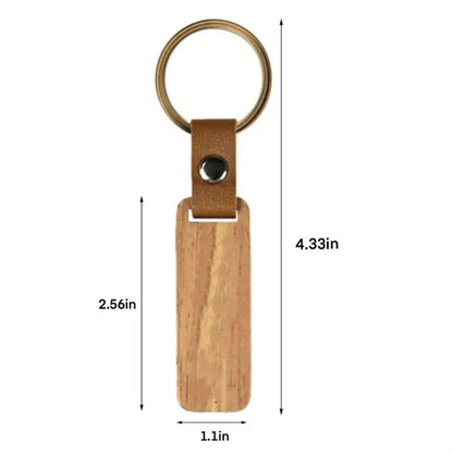 Customized Name Engraved Wooden Keychain Key Ring