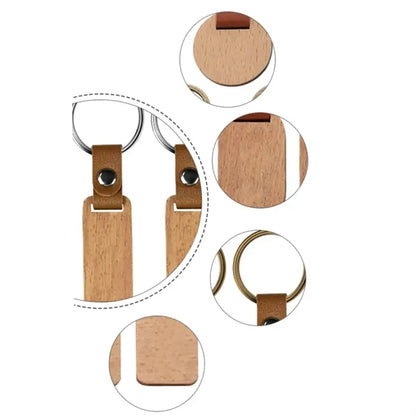 Customized Name Engraved Wooden Keychain Key Ring