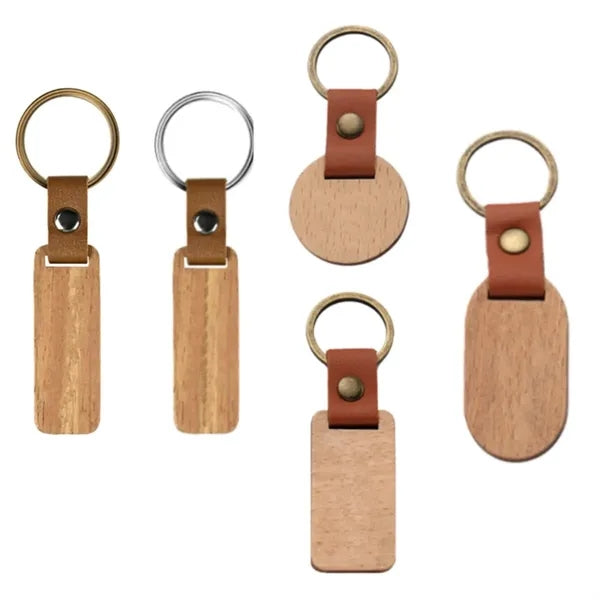 Customized Name Engraved Wooden Keychain Key Ring