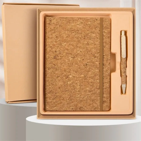 Eco-Friendly  Cork Hardcover Writing Notebook With Pen