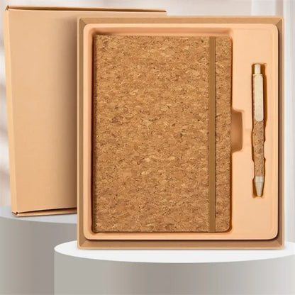 Eco-Friendly  Cork Hardcover Writing Notebook With Pen