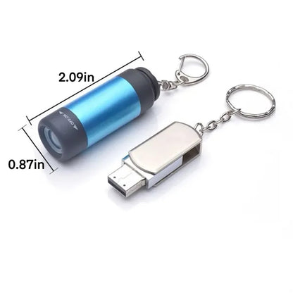 Mini Rechargeable LED Keychain Flashlight With USB