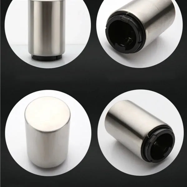 Stainless Steel Push-Type Magnetic Beer Bottle Opener