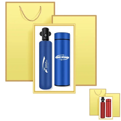Blue Gift Set  Umbrella And Thermos Cup