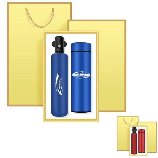 Blue Gift Set  Umbrella And Thermos Cup