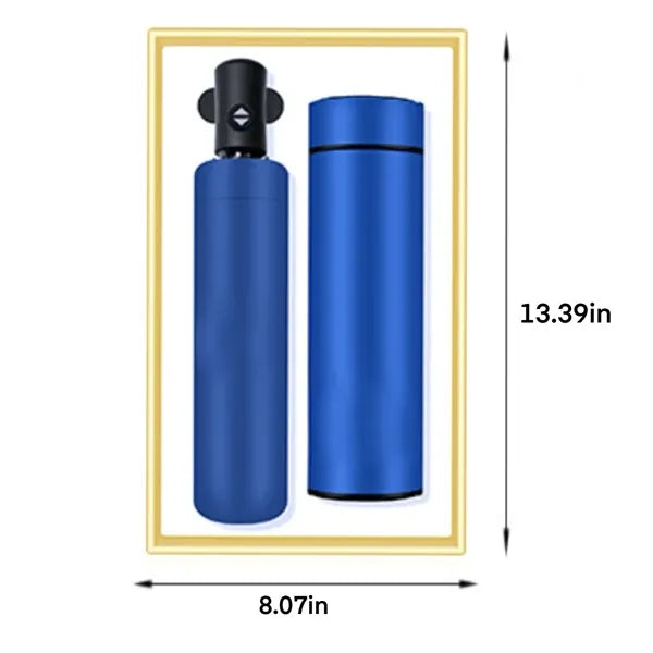 Blue Gift Set  Umbrella And Thermos Cup