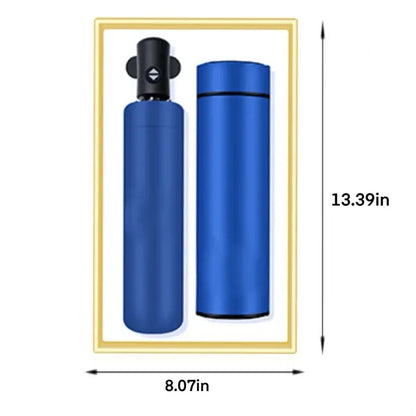 Blue Gift Set  Umbrella And Thermos Cup