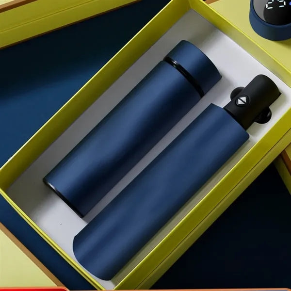 Blue Gift Set  Umbrella And Thermos Cup