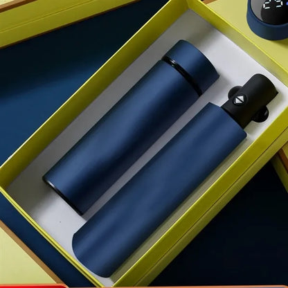 Blue Gift Set  Umbrella And Thermos Cup
