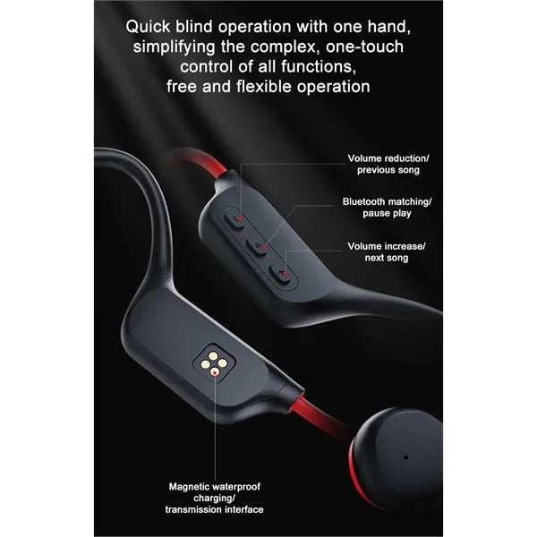 Bone Conduction Open-Ear Bluetooth Headphone, for swimming