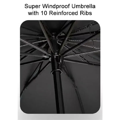 10 Ribs Reverse Folding Umbrella, Compact, Windproof
