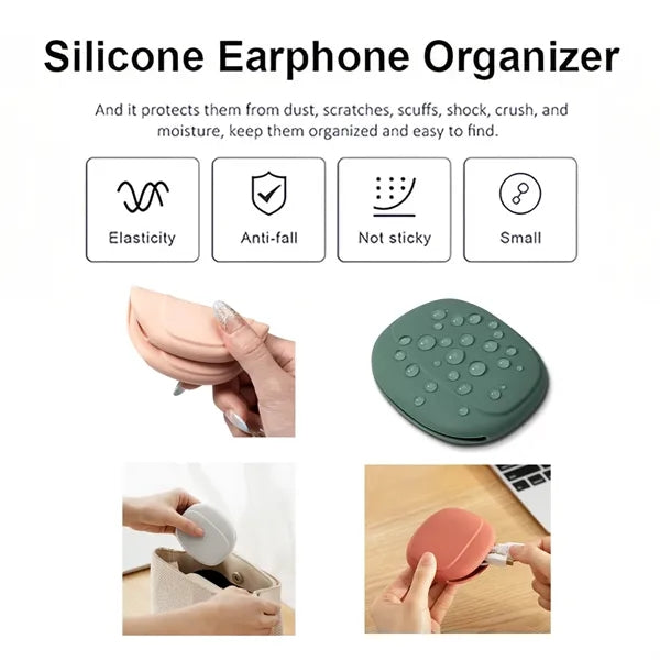 Silicone Earphone Storage Case/Usb Cable Organizer