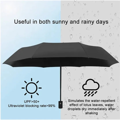Compact Automatic Umbrella for Rain & Sun, Foldable