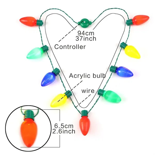 Christmas 9 Lights Bulb Necklace