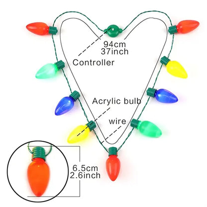 Christmas 9 Lights Bulb Necklace