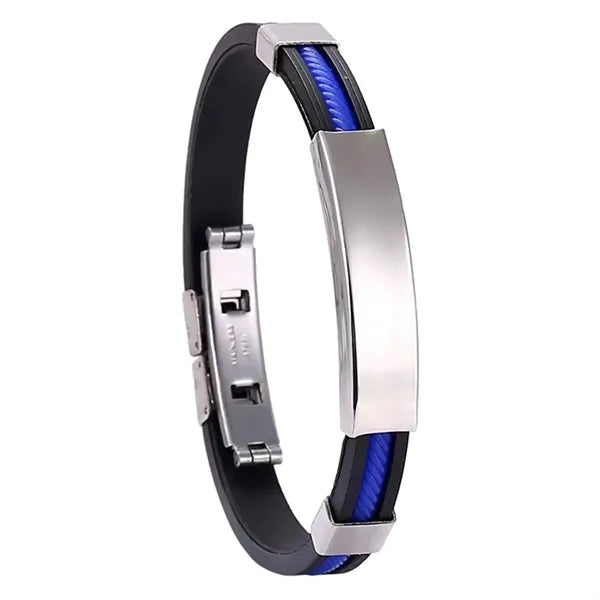 Customizable Engraving Stainless Steel Silicone Bracelets