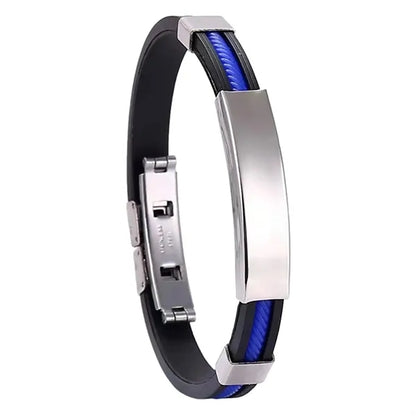 Customizable Engraving Stainless Steel Silicone Bracelets
