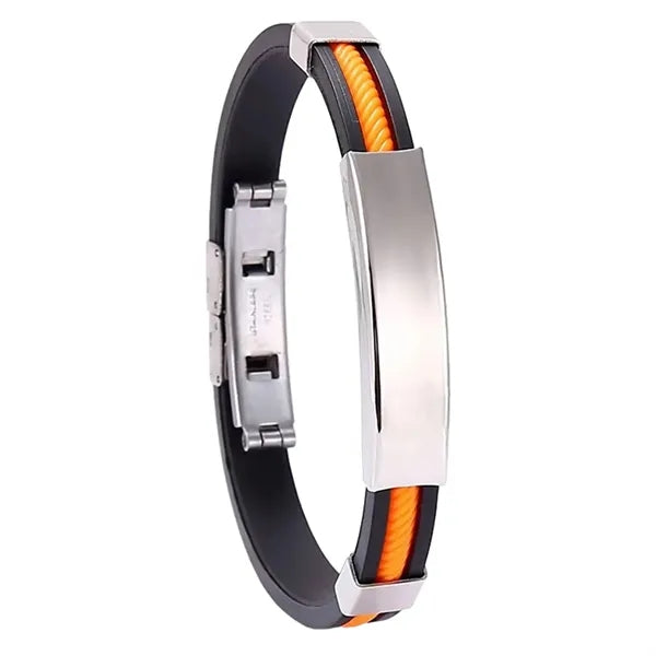 Customizable Engraving Stainless Steel Silicone Bracelets