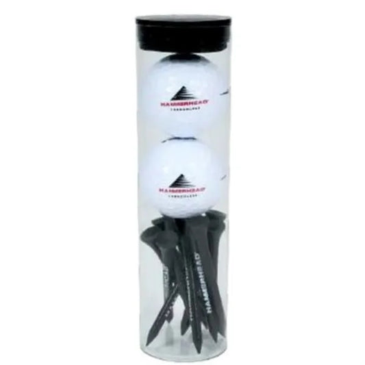 2 Ball Tube with 12 Golf Tees - Custom Imprint