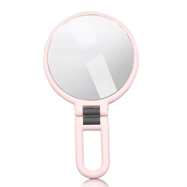 Round Magnifiable Double-Sided Hand Mirror