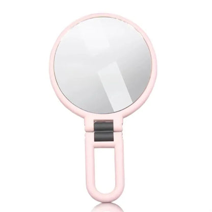 Round Magnifiable Double-Sided Hand Mirror