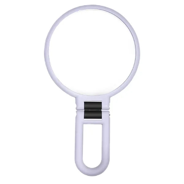 Round Magnifiable Double-Sided Hand Mirror