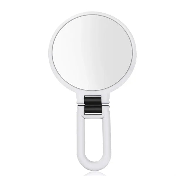 Round Magnifiable Double-Sided Hand Mirror