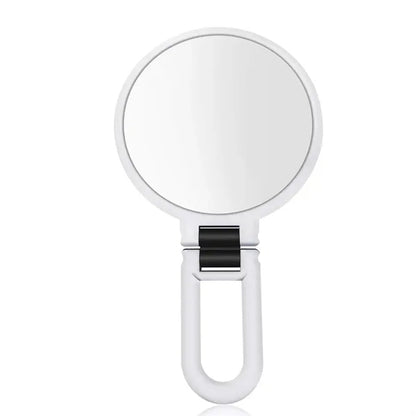Round Magnifiable Double-Sided Hand Mirror