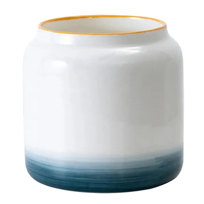Round Ceramic Two-Tone Succulent Planters